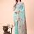 sky blue woven cotton blend saree with artisanal motifs