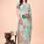 sky blue woven cotton blend saree with artisanal motifs
