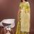 olive green cotton blend saree with woven zari pallu