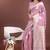 lilac cotton blend saree with woven zari pallu