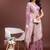 lilac cotton blend saree with woven zari pallu