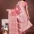onion pink cotton blend saree with woven zari pallu