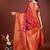 Maroon banarasi silk blend saree antique gold woven motifs