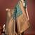 Dark green banarasi silk blend saree antique gold woven motifs