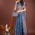 Royal blue banarasi silk blend saree antique gold woven motifs