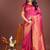 Rani pink banarasi silk blend saree antique gold woven motifs
