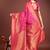 Rani pink banarasi silk blend saree antique gold woven motifs