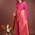 Rani pink banarasi silk blend saree antique gold woven motifs