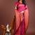 Rani pink banarasi silk blend saree antique gold woven motifs