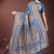 Royal blue silk blend saree with zari woven pallu