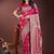 Magenta silk blend saree with zari woven pallu