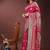 Magenta silk blend saree with zari woven pallu