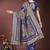 Navy blue silk blend saree with zari woven pallu