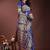 Navy blue silk blend saree with zari woven pallu