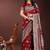 Maroon silk blend saree with zari woven pallu