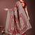 Maroon silk blend saree with zari woven pallu