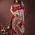 Maroon silk blend saree with zari woven pallu