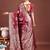 Maroon banarasi silk blend floral woven saree