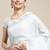 sky blue cotton blend saree with zari border & striped pallu