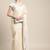 cream cotton blend saree with zari border & striped pallu