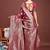 Maroon banarasi silk blend saree with silver zari buta work