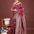 Maroon banarasi silk blend saree with silver zari buta work