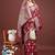 Maroon banarasi silk blend saree with silver zari buta work