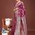 Wine banarasi silk blend saree with silver zari buta work