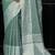 Sea green linen blend saree with zari border