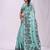 sea green cotton blend floral printed saree