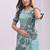 sea green cotton blend floral printed saree