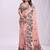 peach cotton blend floral printed saree