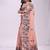 peach cotton blend floral printed saree