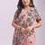 peach cotton blend floral printed saree