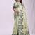 light green cotton blend floral printed saree