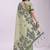 light green cotton blend floral printed saree