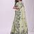 light green cotton blend floral printed saree