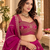 Art Silk Pink Embroidered Lehenga Choli with Dupatta For Women