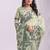light green cotton blend floral printed saree
