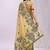 yellow cotton blend floral printed saree