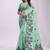 light green cotton blend floral printed saree