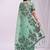 light green cotton blend floral printed saree