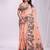 peach cotton blend floral printed saree