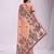 peach cotton blend floral printed saree