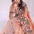 peach cotton blend floral printed saree