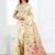 off white cotton blend floral printed saree