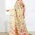 off white cotton blend floral printed saree