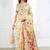 off white cotton blend floral printed saree