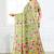 light green cotton blend floral printed saree