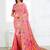 pink cotton blend floral printed saree